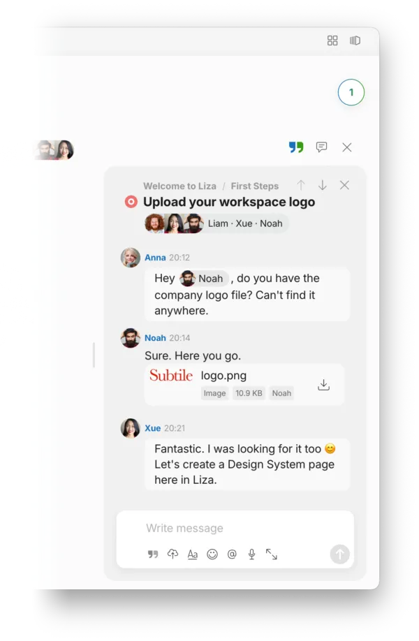 Liza team chat